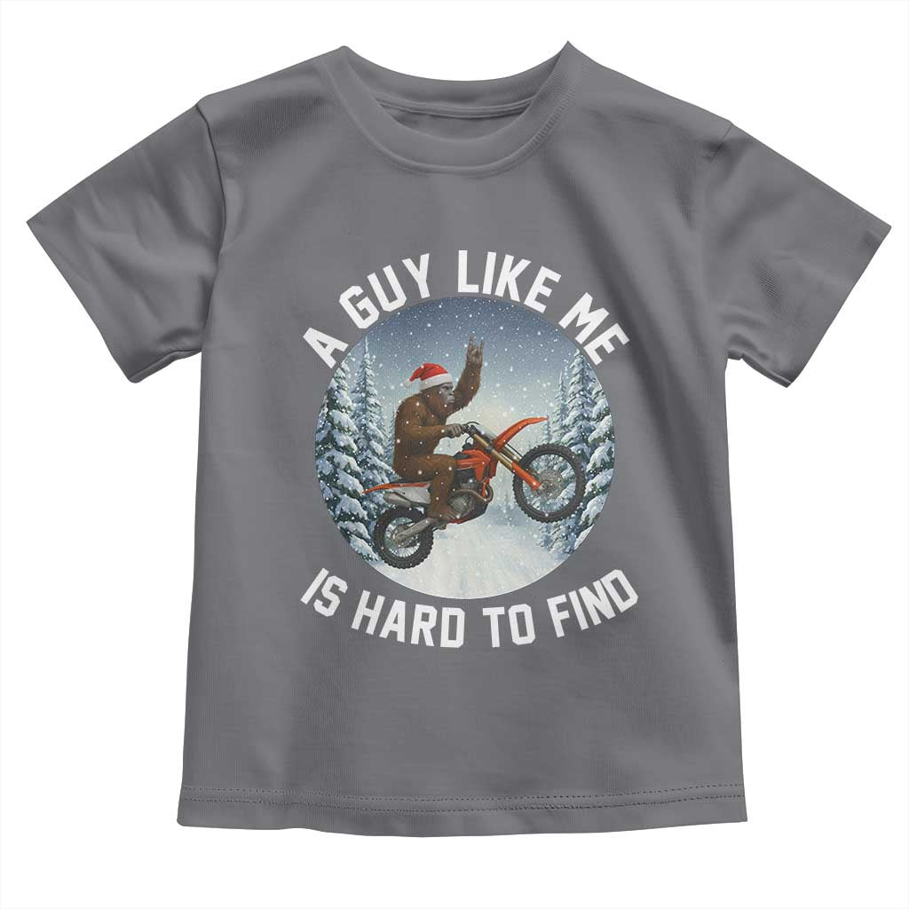 Funny Bigfoot Motorcycle Christmas Toddler T Shirt Sasquatch Rock On Hand Xmas TS14 Charcoal Print Your Wear
