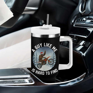 Funny Bigfoot Motorcycle Christmas Tumbler With Handle Sasquatch Rock On Hand Xmas TS14 Print Your Wear