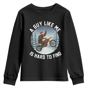 Funny Bigfoot Motorcycle Christmas Youth Sweatshirt Sasquatch Rock On Hand Xmas TS14 Black Print Your Wear