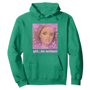 Funny Doll Face Meme Hoodie Girl Be Serious TS14 Irish Green Print Your Wear