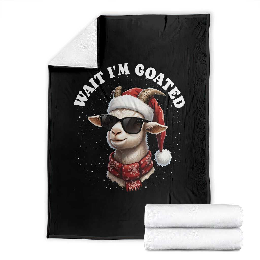 Funny Reindeer Christmas Throw Blanket Wait I Am Goated TS14 Black Print Your Wear