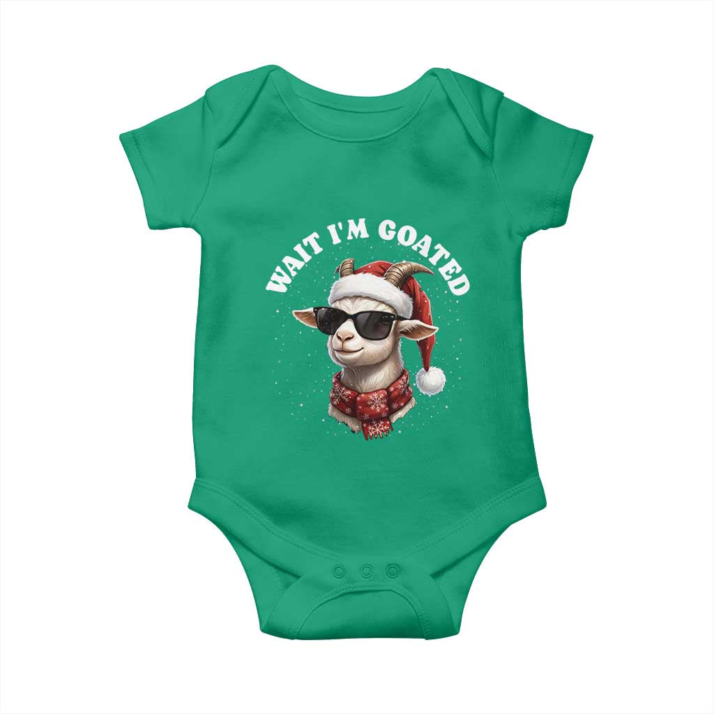 Funny Reindeer Christmas Baby Onesie Wait I Am Goated TS14 Irish Green Print Your Wear