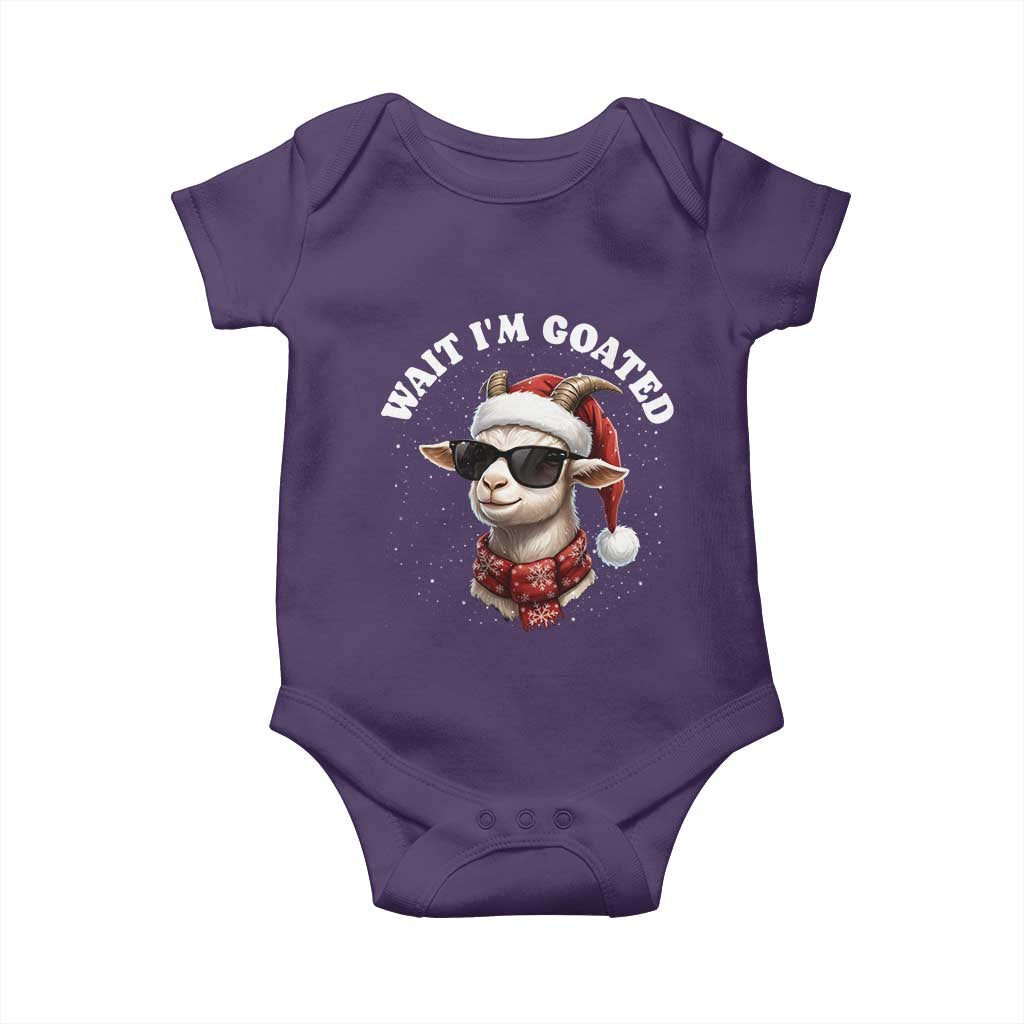 Funny Reindeer Christmas Baby Onesie Wait I Am Goated TS14 Purple Print Your Wear