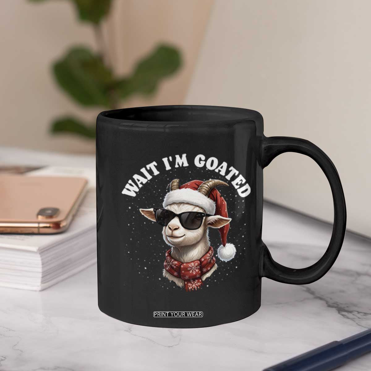 Funny Reindeer Christmas Coffee Mug Wait I Am Goated TS14 Print Your Wear