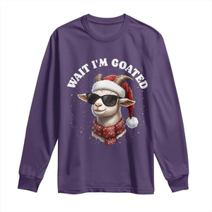 Funny Reindeer Christmas Long Sleeve Shirt Wait I Am Goated TS14 Purple Print Your Wear