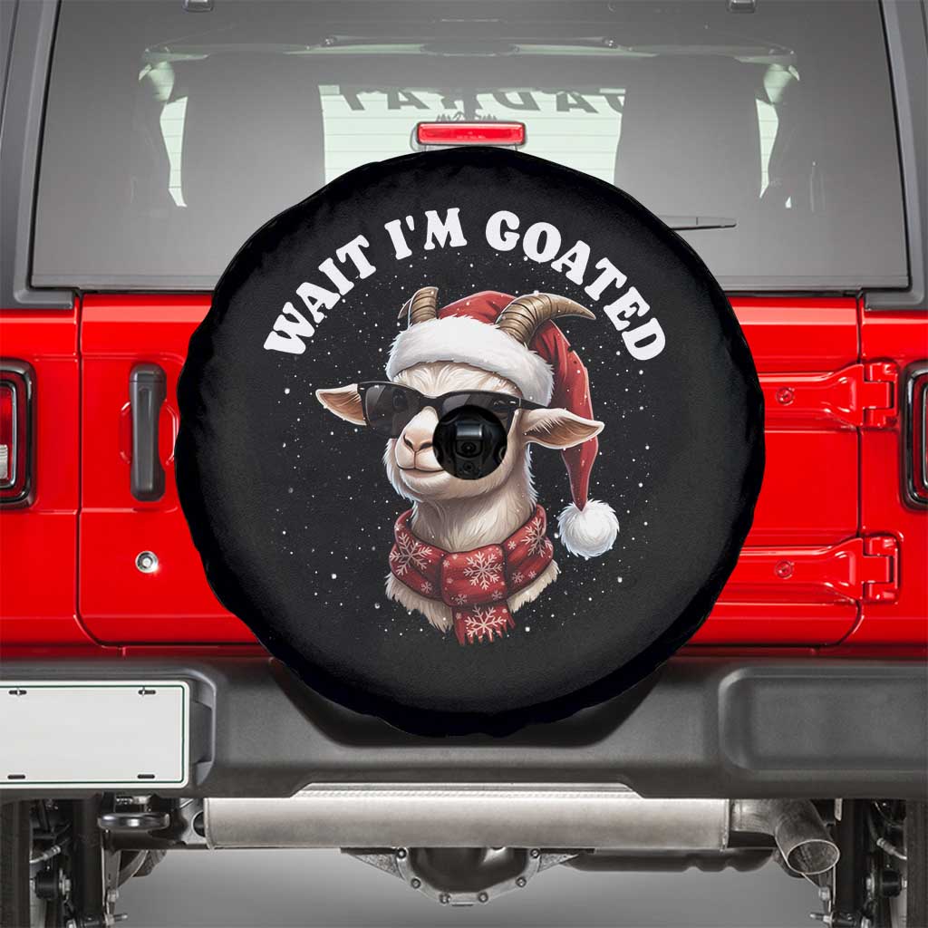 Funny Reindeer Christmas Spare Tire Cover Wait I Am Goated TS14 Black Print Your Wear