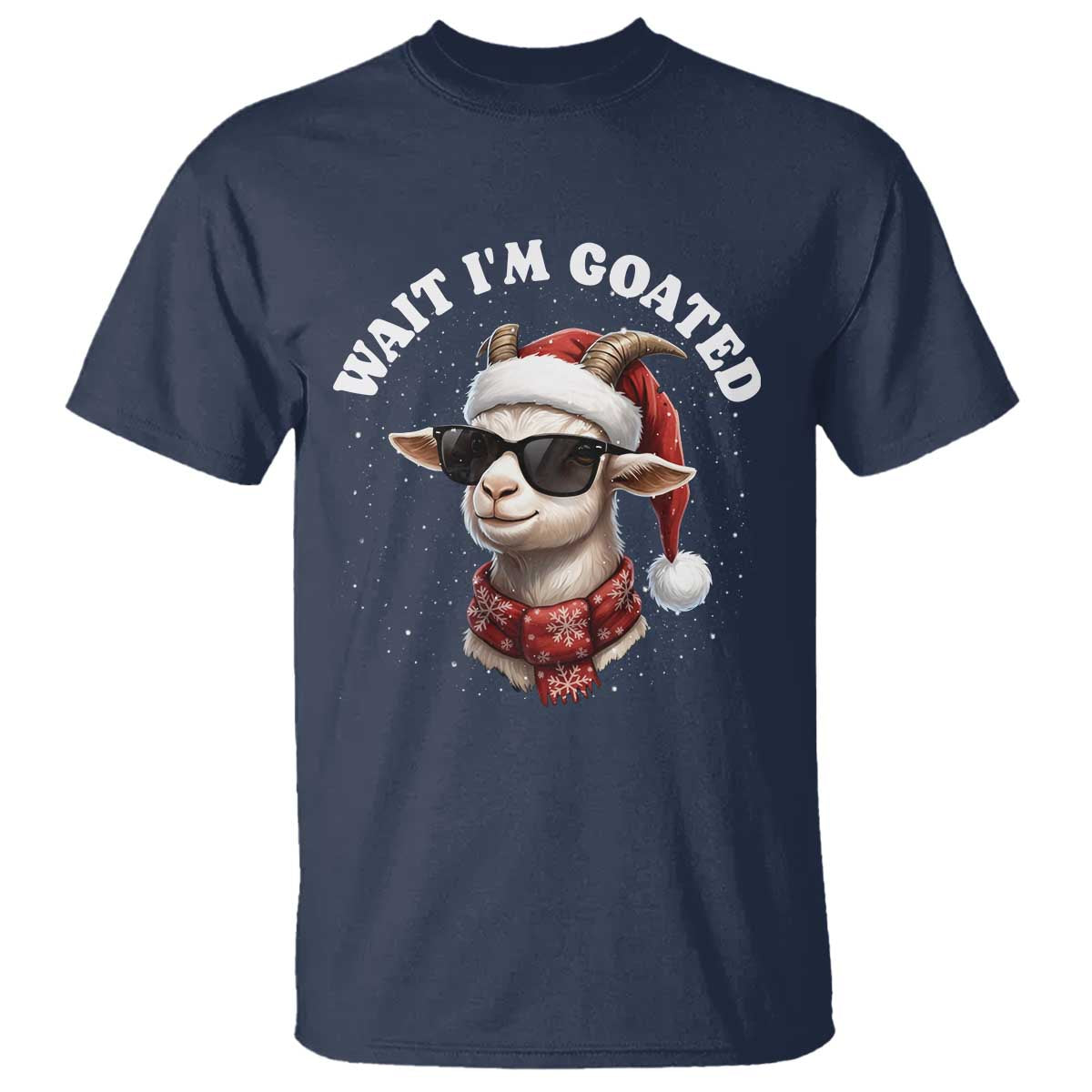 Funny Reindeer Christmas T Shirt Wait I Am Goated TS14 Navy Print Your Wear
