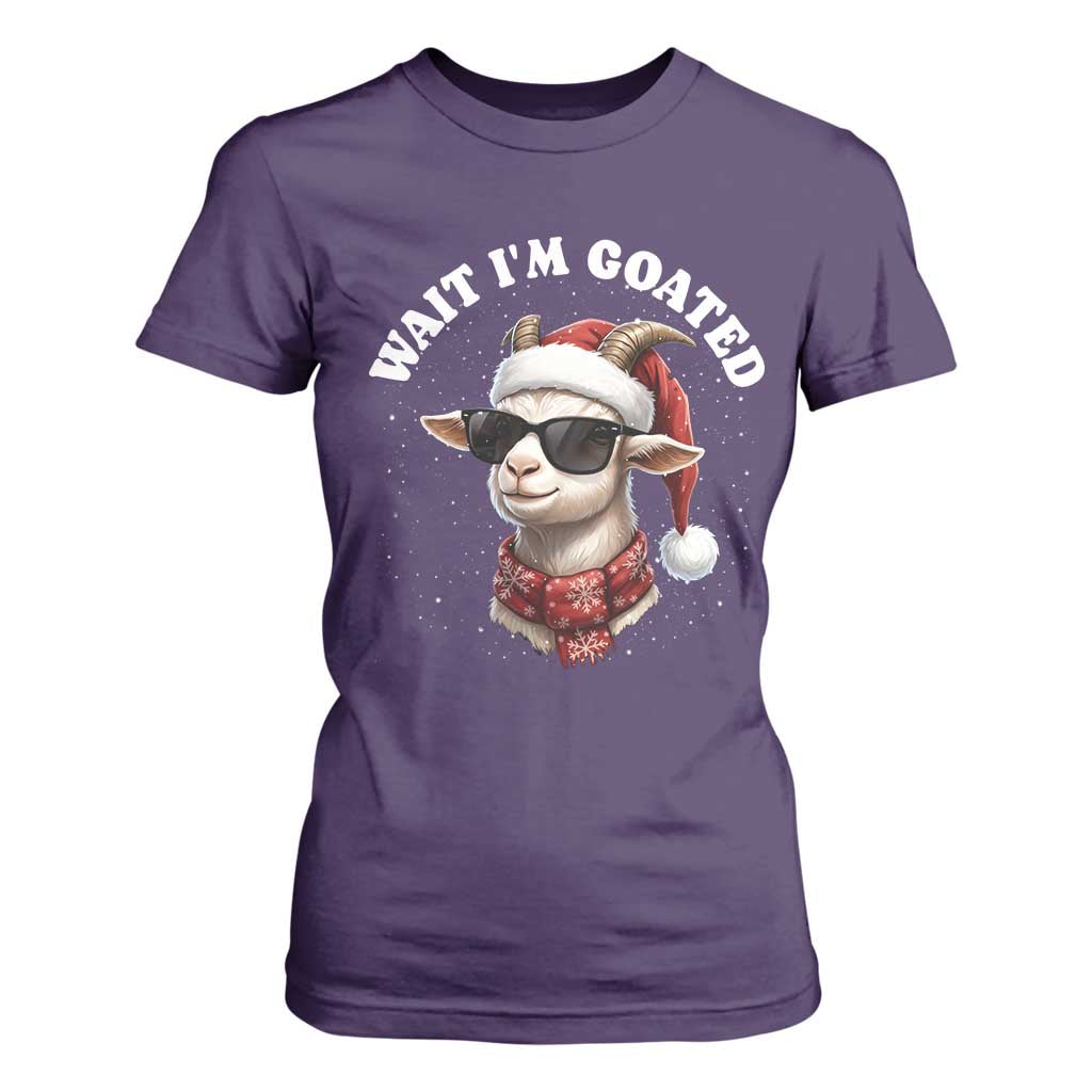 Funny Reindeer Christmas T Shirt For Women Wait I Am Goated TS14 Purple Print Your Wear