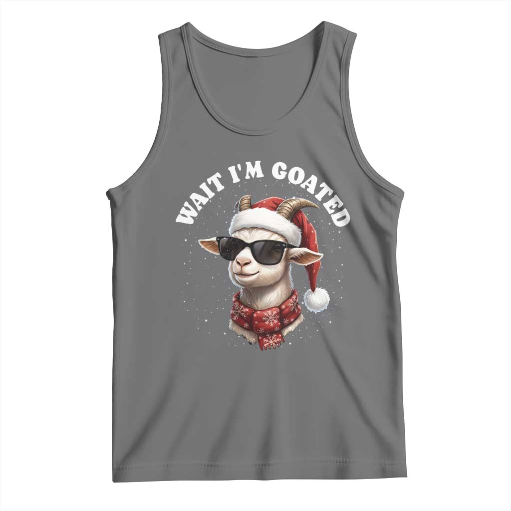 Funny Reindeer Christmas Tank Top Wait I Am Goated TS14 Black Heather Print Your Wear