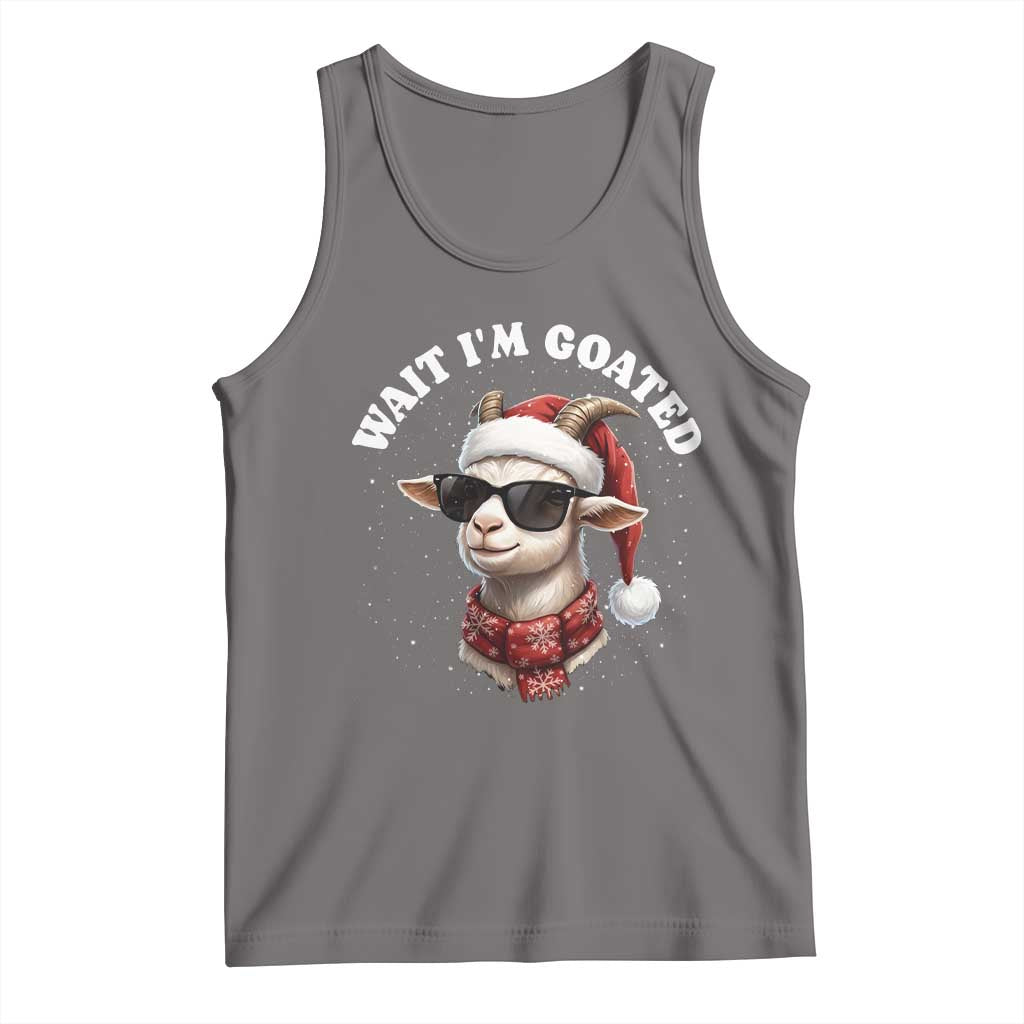 Funny Reindeer Christmas Tank Top Wait I Am Goated TS14 Deep Heather Print Your Wear
