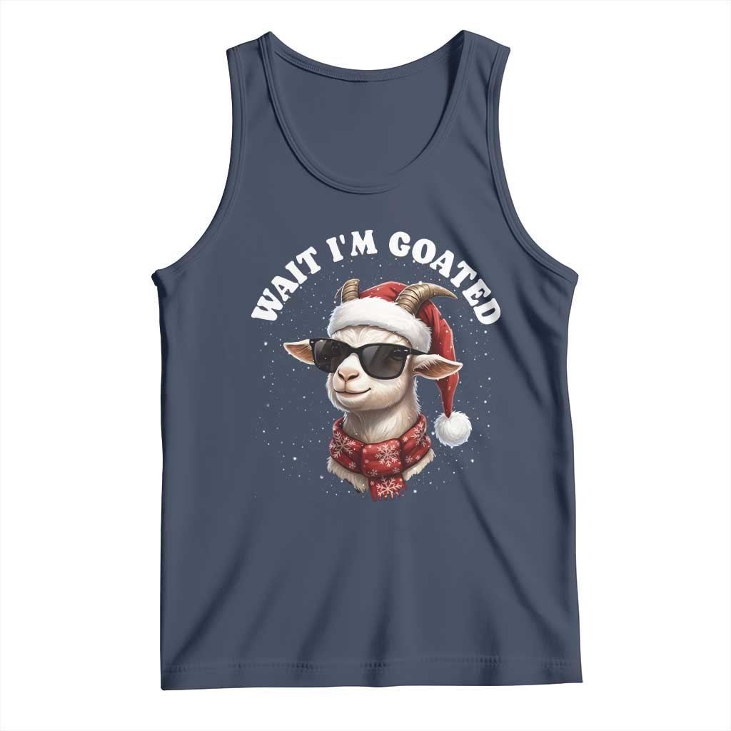 Funny Reindeer Christmas Tank Top Wait I Am Goated TS14 Navy Print Your Wear