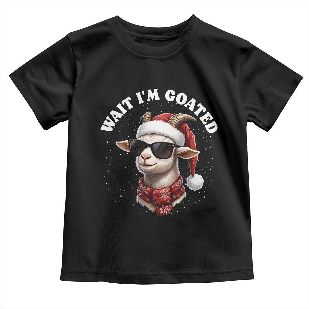 Funny Reindeer Christmas Toddler T Shirt Wait I Am Goated TS14 Black Print Your Wear