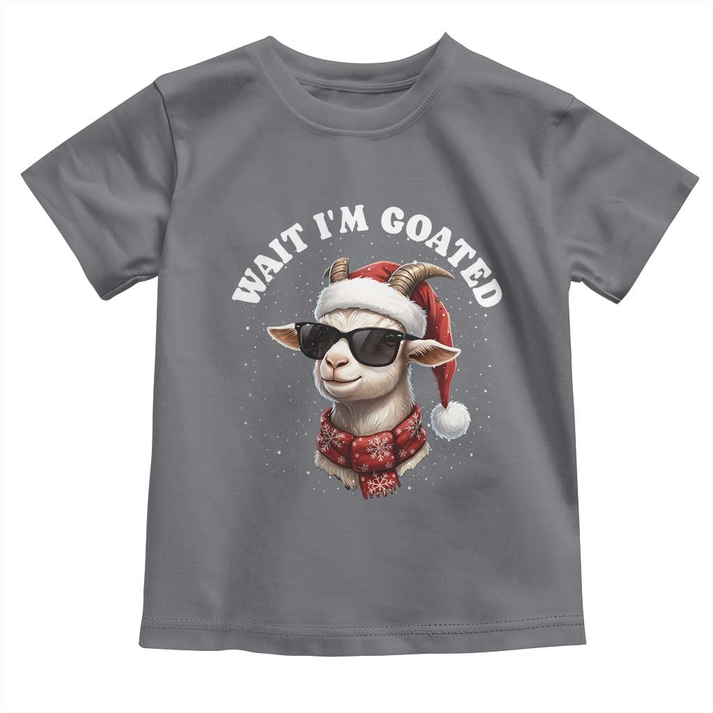 Funny Reindeer Christmas Toddler T Shirt Wait I Am Goated TS14 Charcoal Print Your Wear