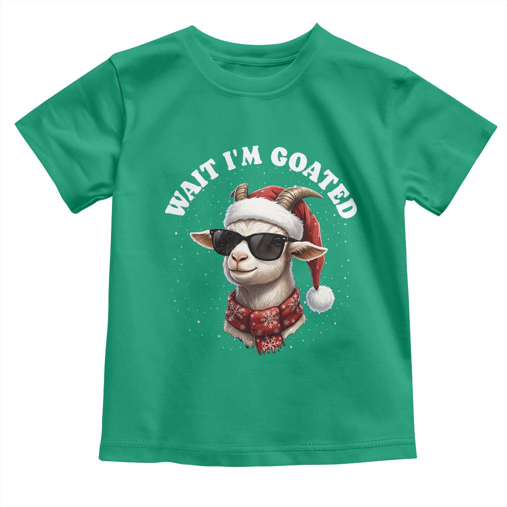 Funny Reindeer Christmas Toddler T Shirt Wait I Am Goated TS14 Irish Green Print Your Wear
