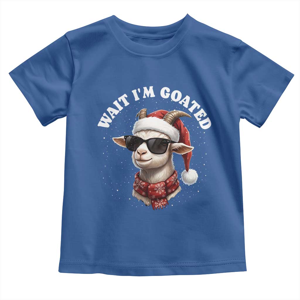 Funny Reindeer Christmas Toddler T Shirt Wait I Am Goated TS14 Royal Blue Print Your Wear