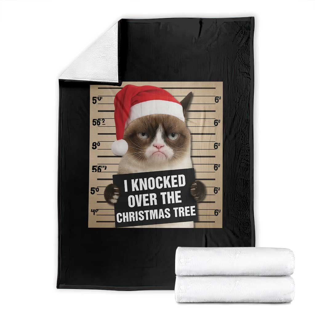 Funny Cat Mugshot Christmas Throw Blanket I Will Protect You Kitten No Matter What TS14 Black Print Your Wear
