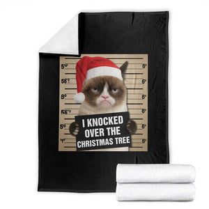 Funny Cat Mugshot Christmas Throw Blanket I Will Protect You Kitten No Matter What TS14 Black Print Your Wear