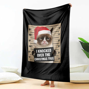 Funny Cat Mugshot Christmas Throw Blanket I Will Protect You Kitten No Matter What TS14 Print Your Wear