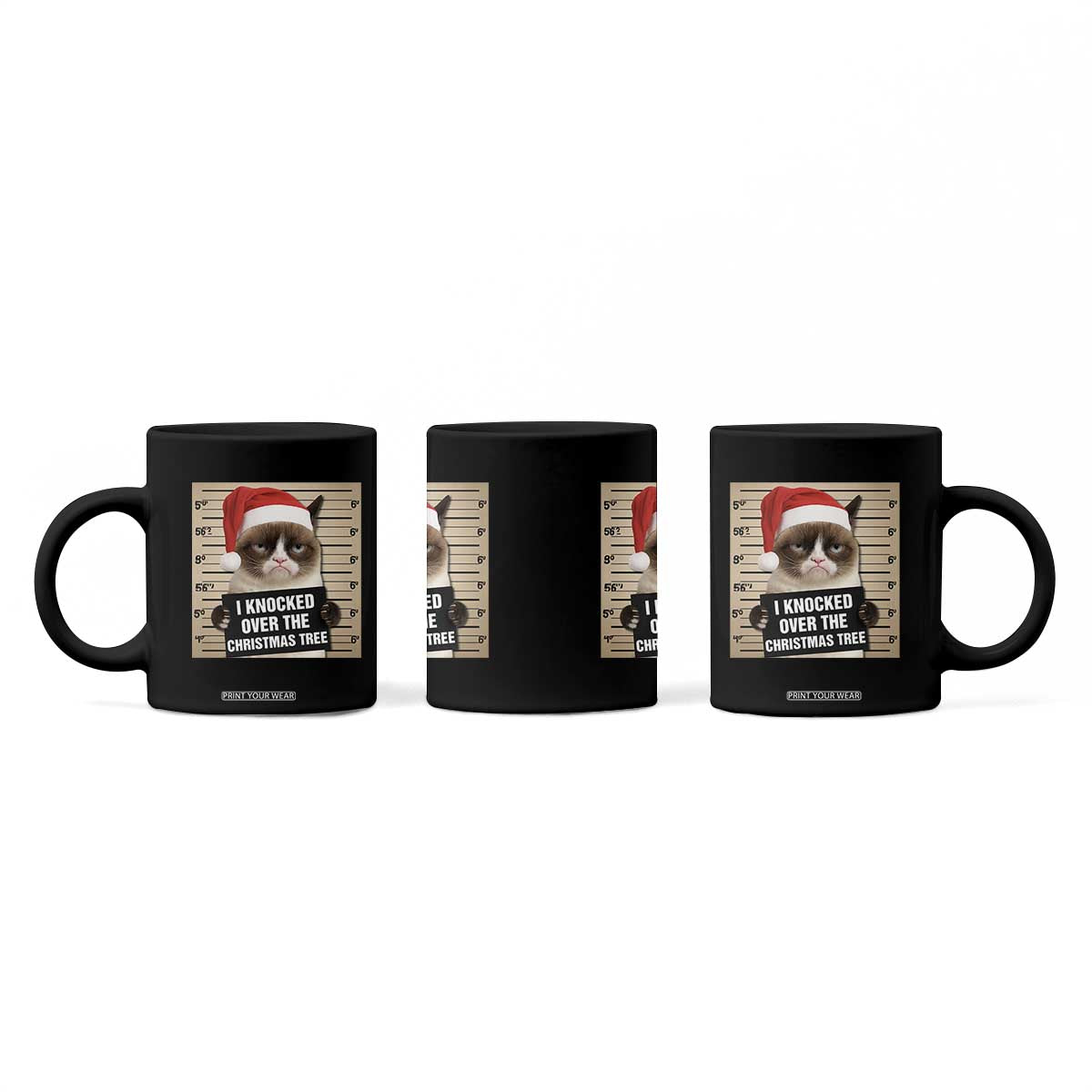 Funny Cat Mugshot Christmas Coffee Mug I Will Protect You Kitten No Matter What TS14 Print Your Wear
