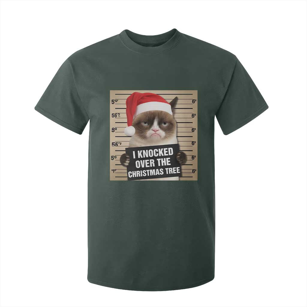Funny Cat Mugshot Christmas T Shirt For Kid I Will Protect You Kitten No Matter What TS14 Dark Forest Green Print Your Wear