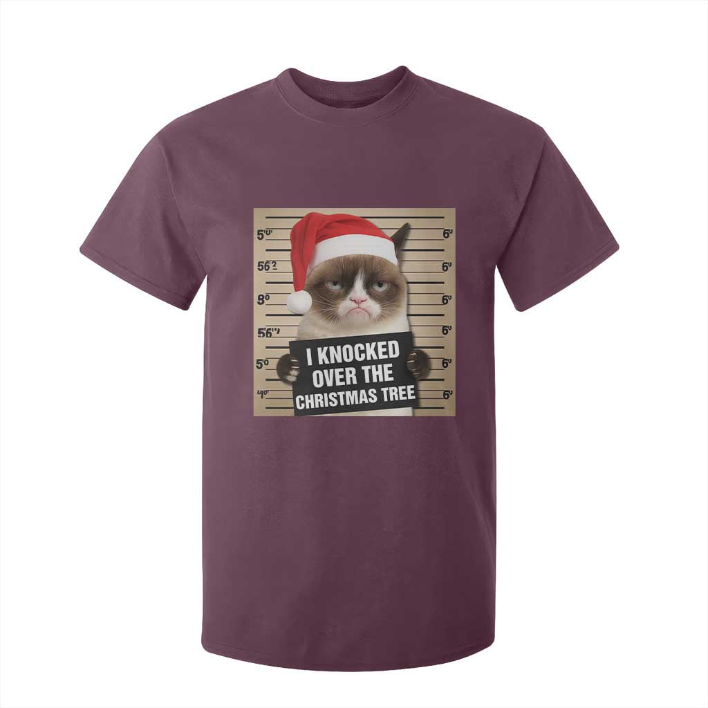 Funny Cat Mugshot Christmas T Shirt For Kid I Will Protect You Kitten No Matter What TS14 Maroon Print Your Wear