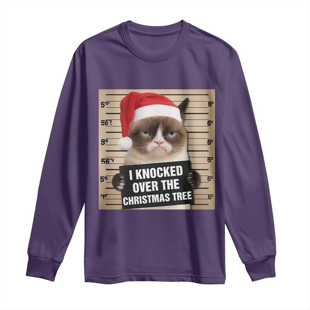 Funny Cat Mugshot Christmas Long Sleeve Shirt I Will Protect You Kitten No Matter What TS14 Purple Print Your Wear