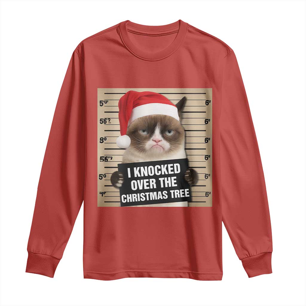 Funny Cat Mugshot Christmas Long Sleeve Shirt I Will Protect You Kitten No Matter What TS14 Red Print Your Wear