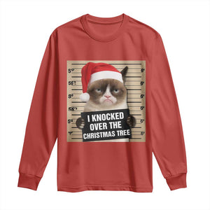 Funny Cat Mugshot Christmas Long Sleeve Shirt I Will Protect You Kitten No Matter What TS14 Red Print Your Wear