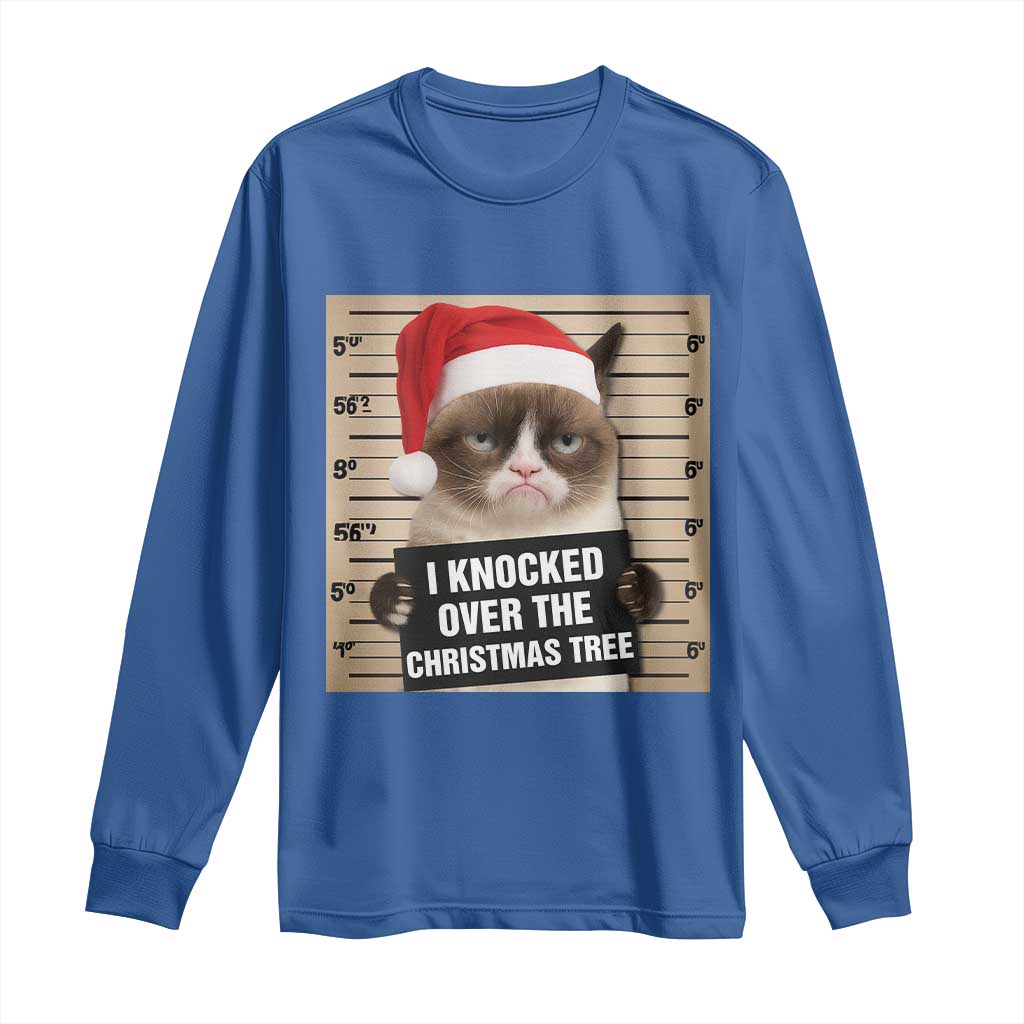 Funny Cat Mugshot Christmas Long Sleeve Shirt I Will Protect You Kitten No Matter What TS14 Royal Blue Print Your Wear