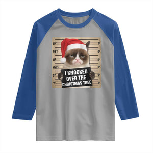 Funny Cat Mugshot Christmas Raglan Shirt I Will Protect You Kitten No Matter What TS14 Sport Gray Royal Print Your Wear