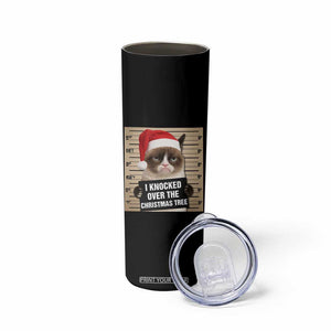 Funny Cat Mugshot Christmas Skinny Tumbler I Will Protect You Kitten No Matter What TS14 Print Your Wear