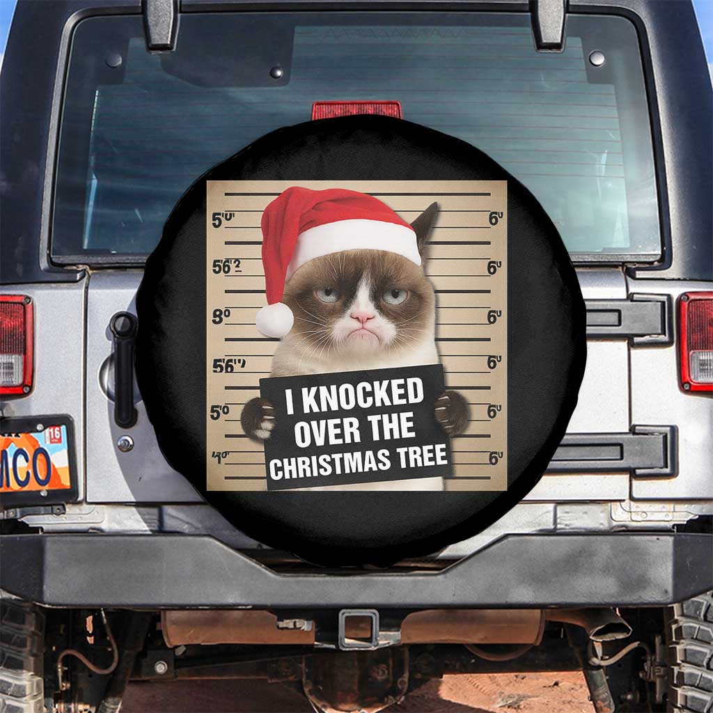Funny Cat Mugshot Christmas Spare Tire Cover I Will Protect You Kitten No Matter What TS14 No hole Black Print Your Wear