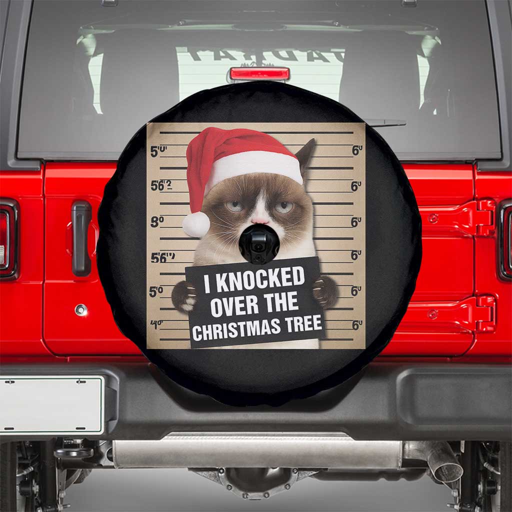 Funny Cat Mugshot Christmas Spare Tire Cover I Will Protect You Kitten No Matter What TS14 Black Print Your Wear