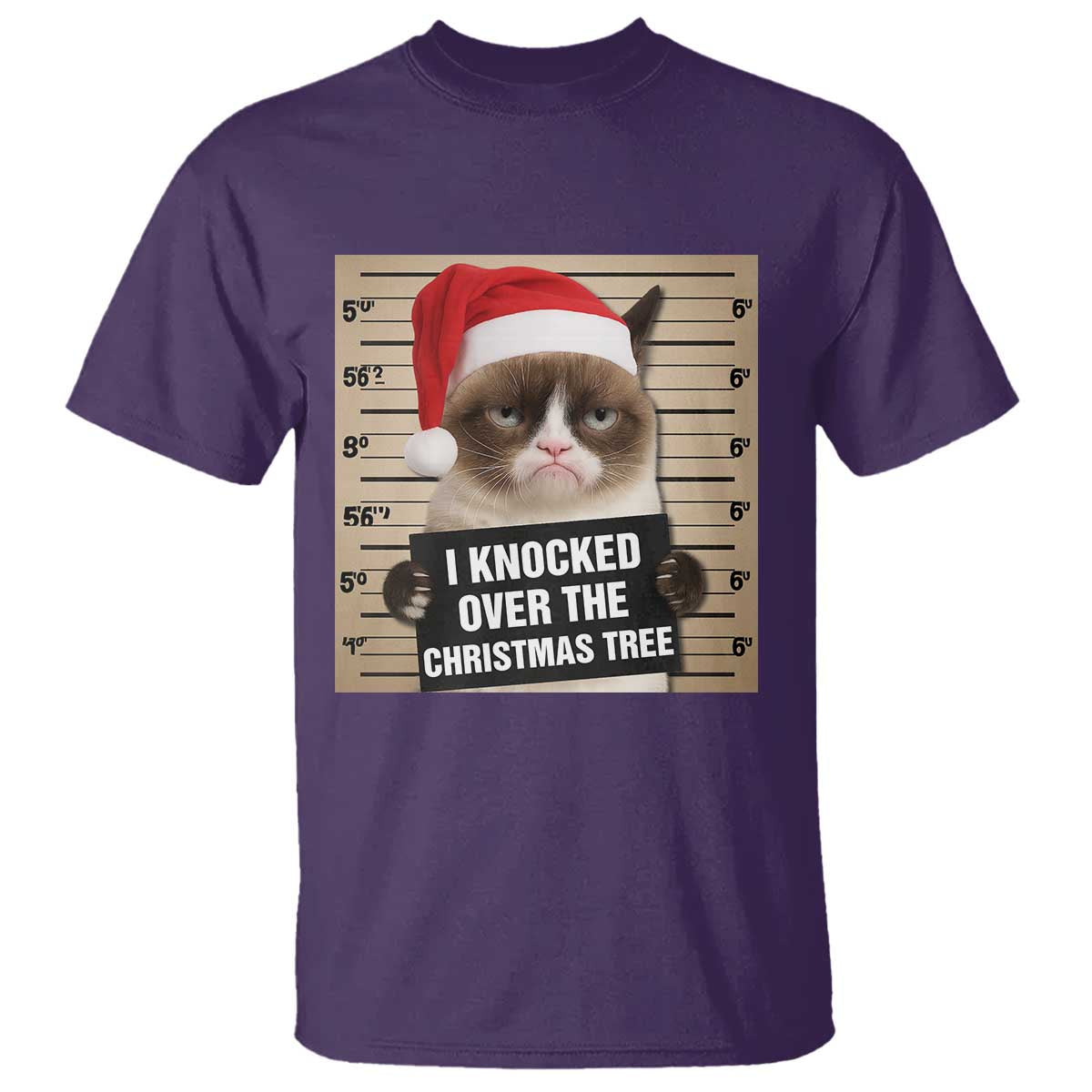 Funny Cat Mugshot Christmas T Shirt I Will Protect You Kitten No Matter What TS14 Purple Print Your Wear
