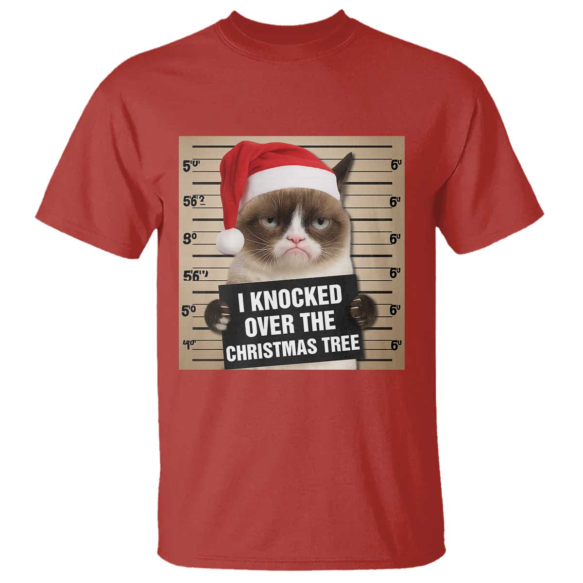 Funny Cat Mugshot Christmas T Shirt I Will Protect You Kitten No Matter What TS14 Red Print Your Wear