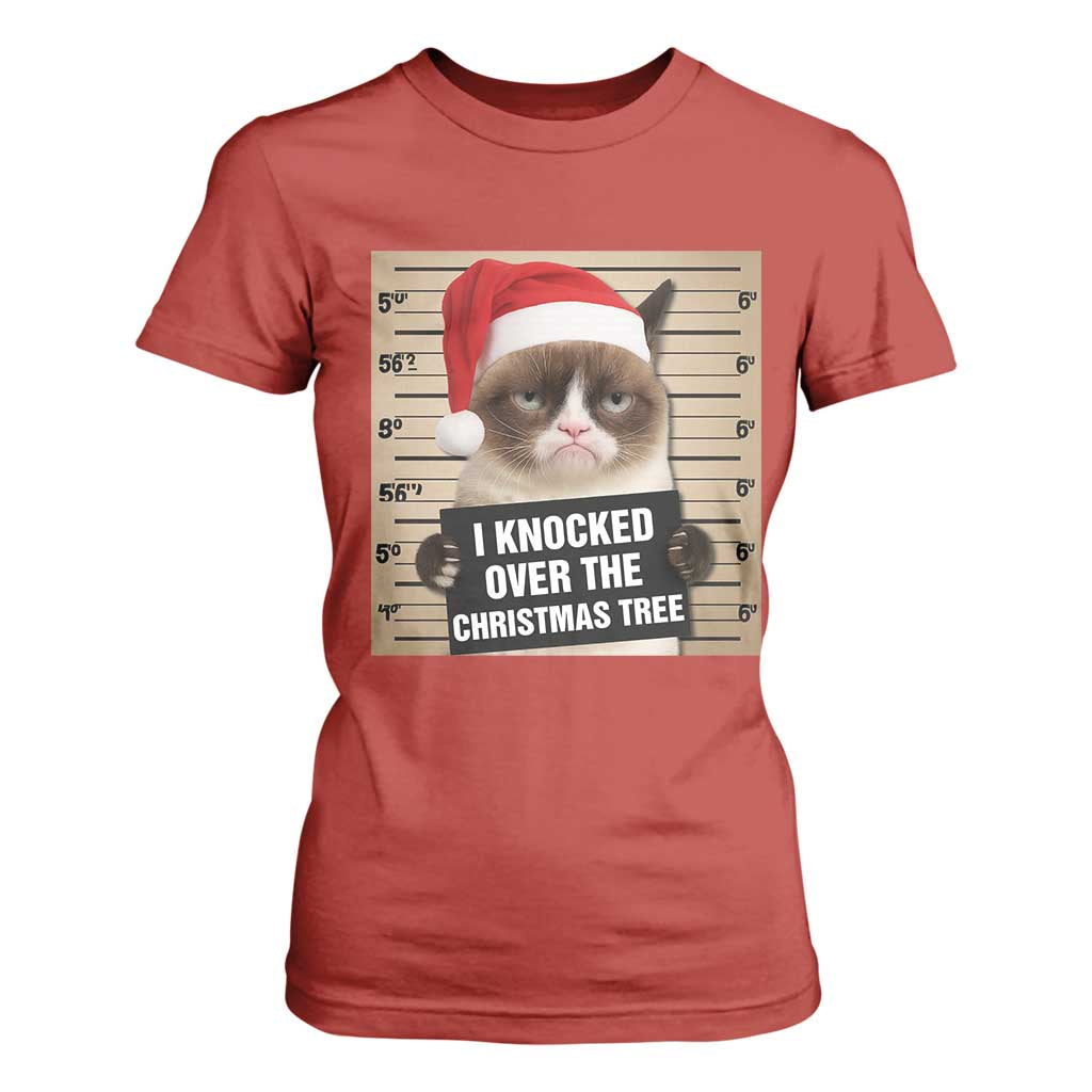 Funny Cat Mugshot Christmas T Shirt For Women I Will Protect You Kitten No Matter What TS14 Red Print Your Wear