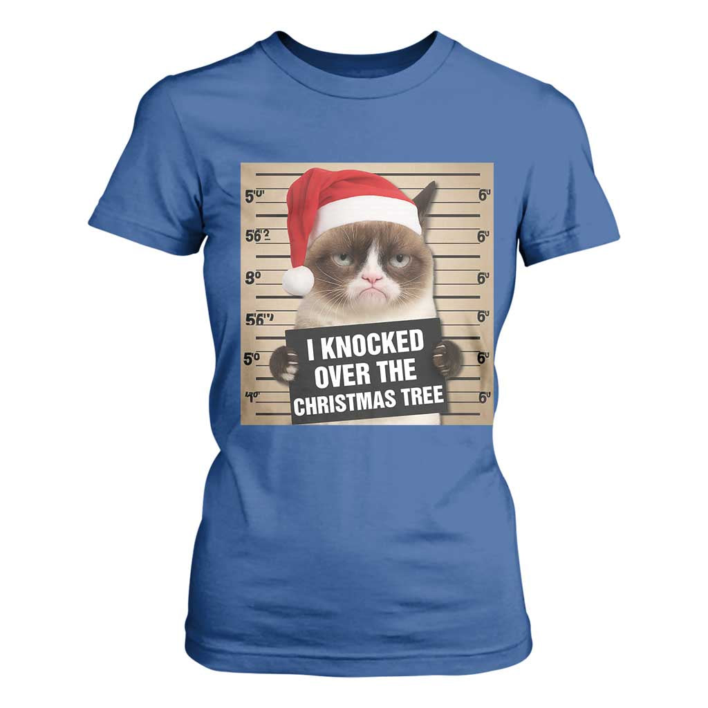 Funny Cat Mugshot Christmas T Shirt For Women I Will Protect You Kitten No Matter What TS14 Royal Blue Print Your Wear