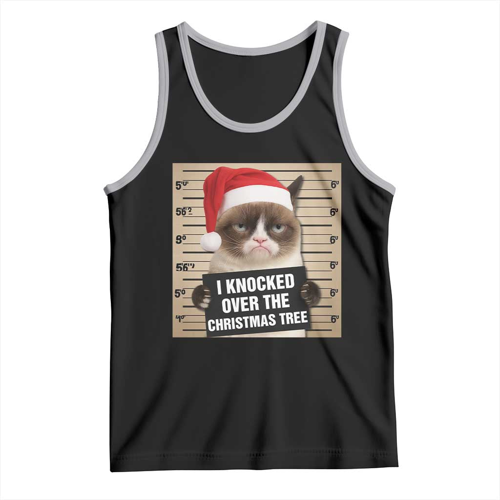Funny Cat Mugshot Christmas Tank Top I Will Protect You Kitten No Matter What TS14 Black Athletic Heather Print Your Wear