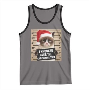 Funny Cat Mugshot Christmas Tank Top I Will Protect You Kitten No Matter What TS14 Deep Heather Black Print Your Wear