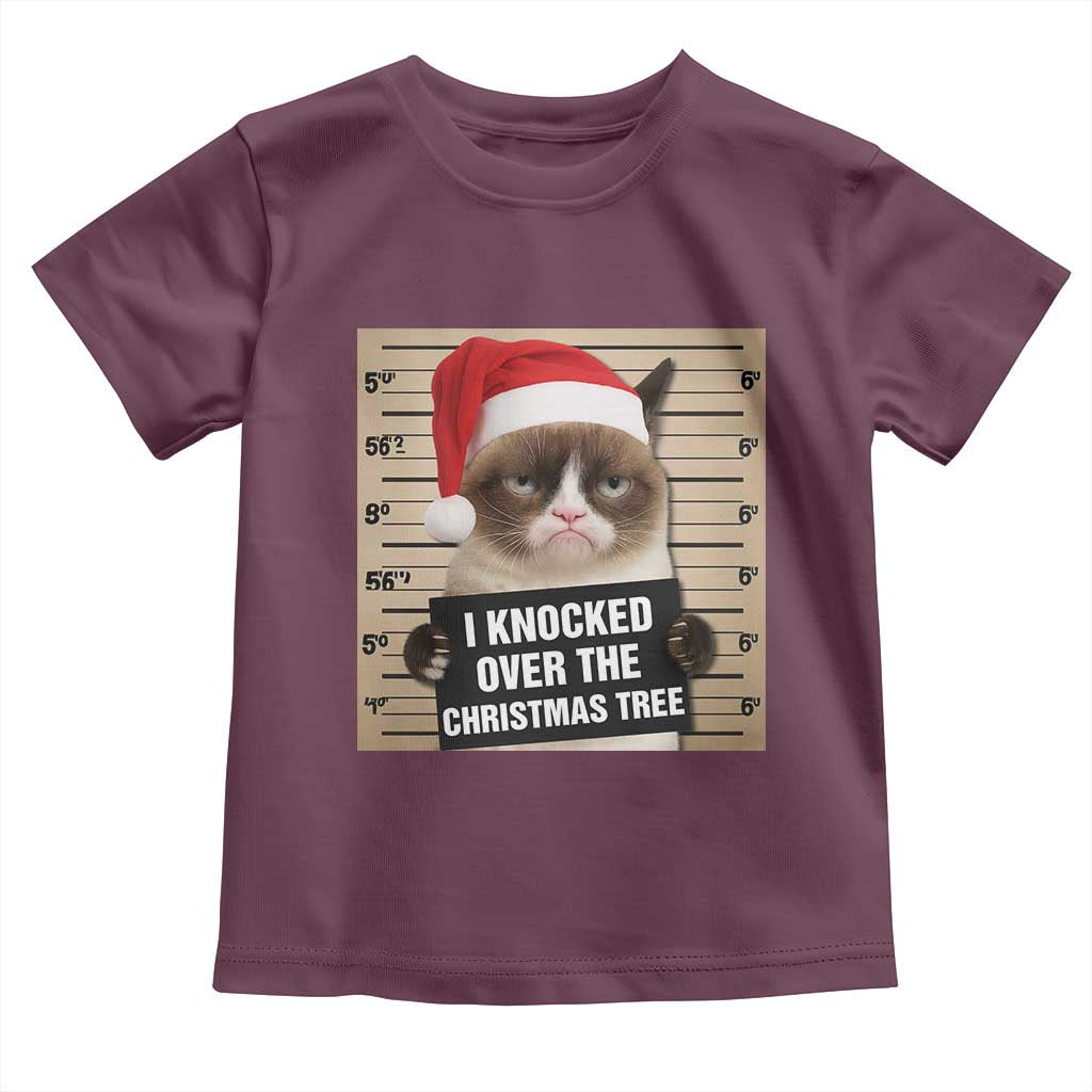 Funny Cat Mugshot Christmas Toddler T Shirt I Will Protect You Kitten No Matter What TS14 Maroon Print Your Wear