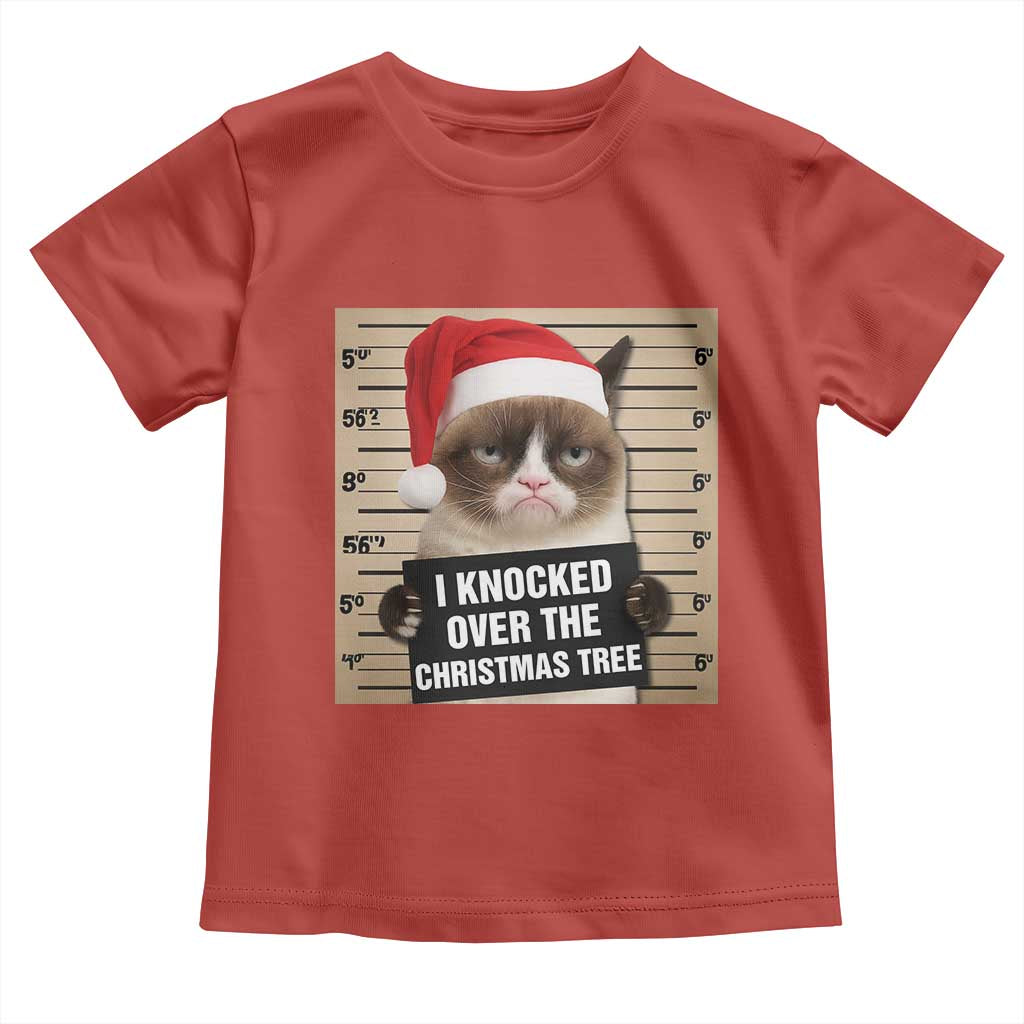 Funny Cat Mugshot Christmas Toddler T Shirt I Will Protect You Kitten No Matter What TS14 Red Print Your Wear