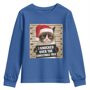 Funny Cat Mugshot Christmas Youth Sweatshirt I Will Protect You Kitten No Matter What TS14 Royal Blue Print Your Wear