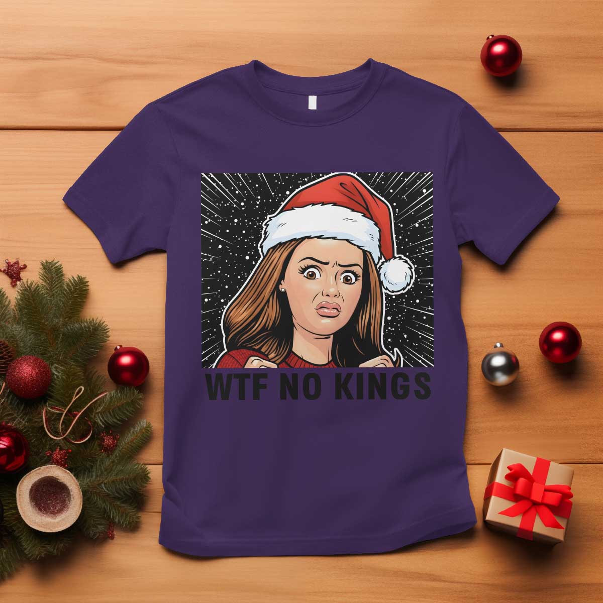 No Kings T Shirt Funny Disgusting Doll Face Meme Christmas TS14 Purple Print Your Wear