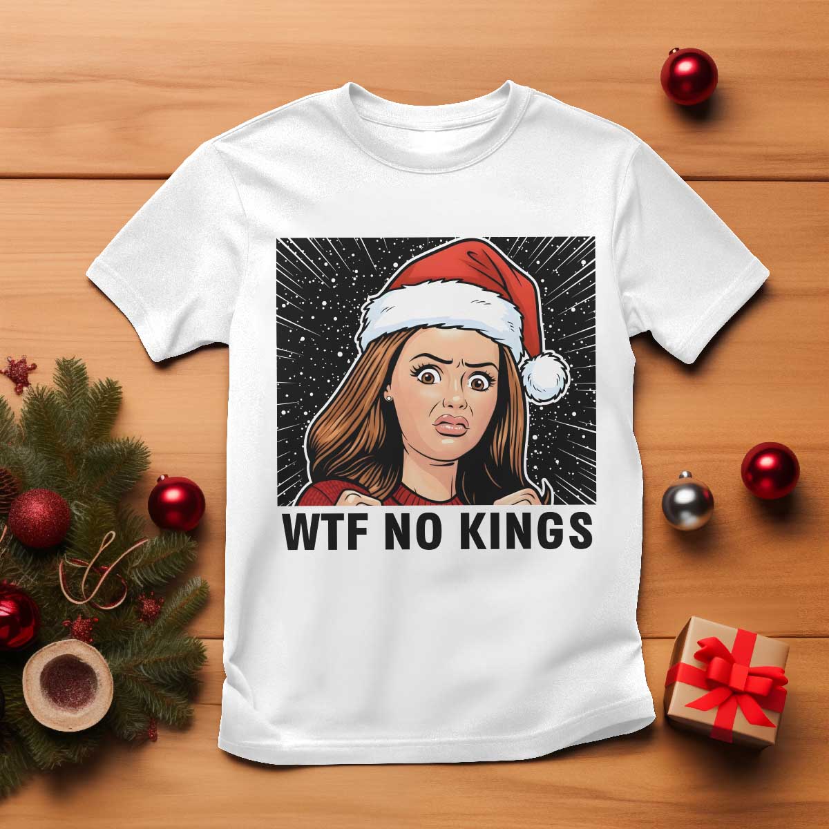 No Kings T Shirt Funny Disgusting Doll Face Meme Christmas TS14 White Print Your Wear