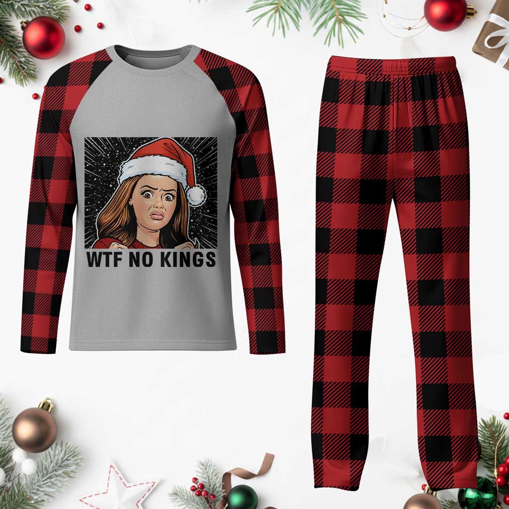 No Kings Plaid Pajama Set Funny Disgusting Doll Face Meme Christmas TS14 Buffalo Plaid Print Your Wear