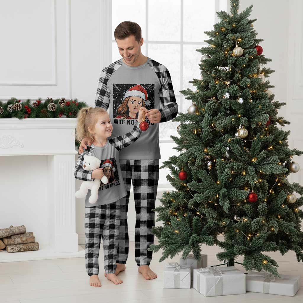 No Kings Plaid Pajama Set Funny Disgusting Doll Face Meme Christmas TS14 White Plaid Print Your Wear