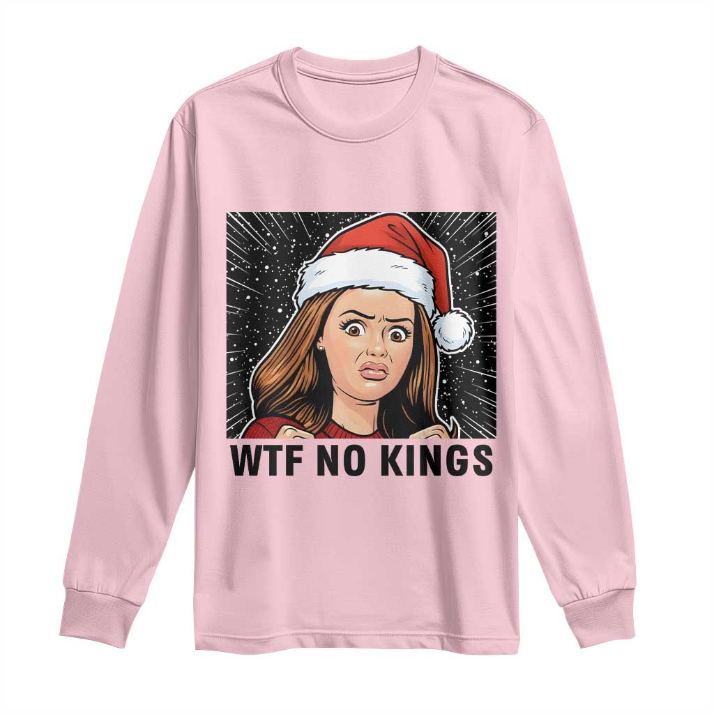No Kings Long Sleeve Shirt Funny Disgusting Doll Face Meme Christmas TS14 Light Pink Print Your Wear