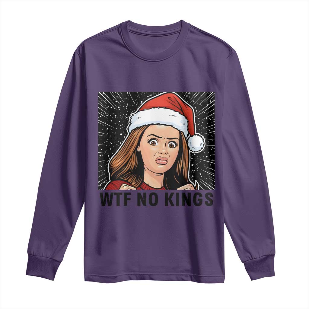 No Kings Long Sleeve Shirt Funny Disgusting Doll Face Meme Christmas TS14 Purple Print Your Wear