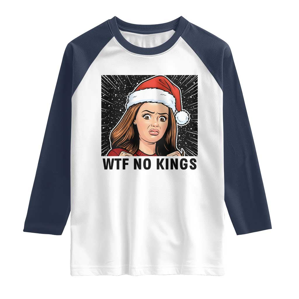 No Kings Raglan Shirt Funny Disgusting Doll Face Meme Christmas TS14 White Navy Print Your Wear