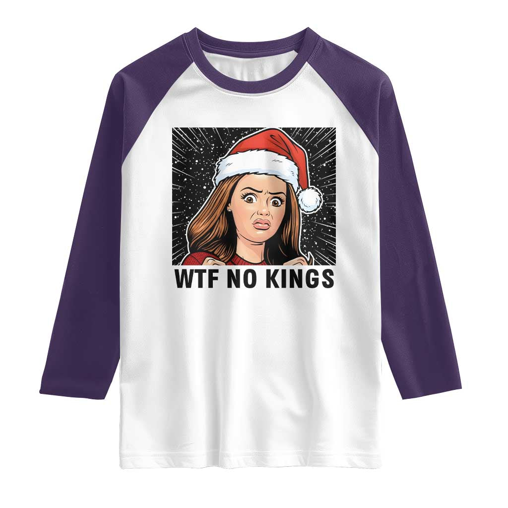 No Kings Raglan Shirt Funny Disgusting Doll Face Meme Christmas TS14 White Purple Print Your Wear